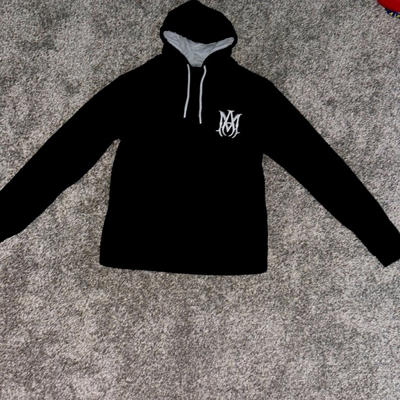 Black Amiri M.A Logo Embroidered Hoodie - Picture 1 of 4